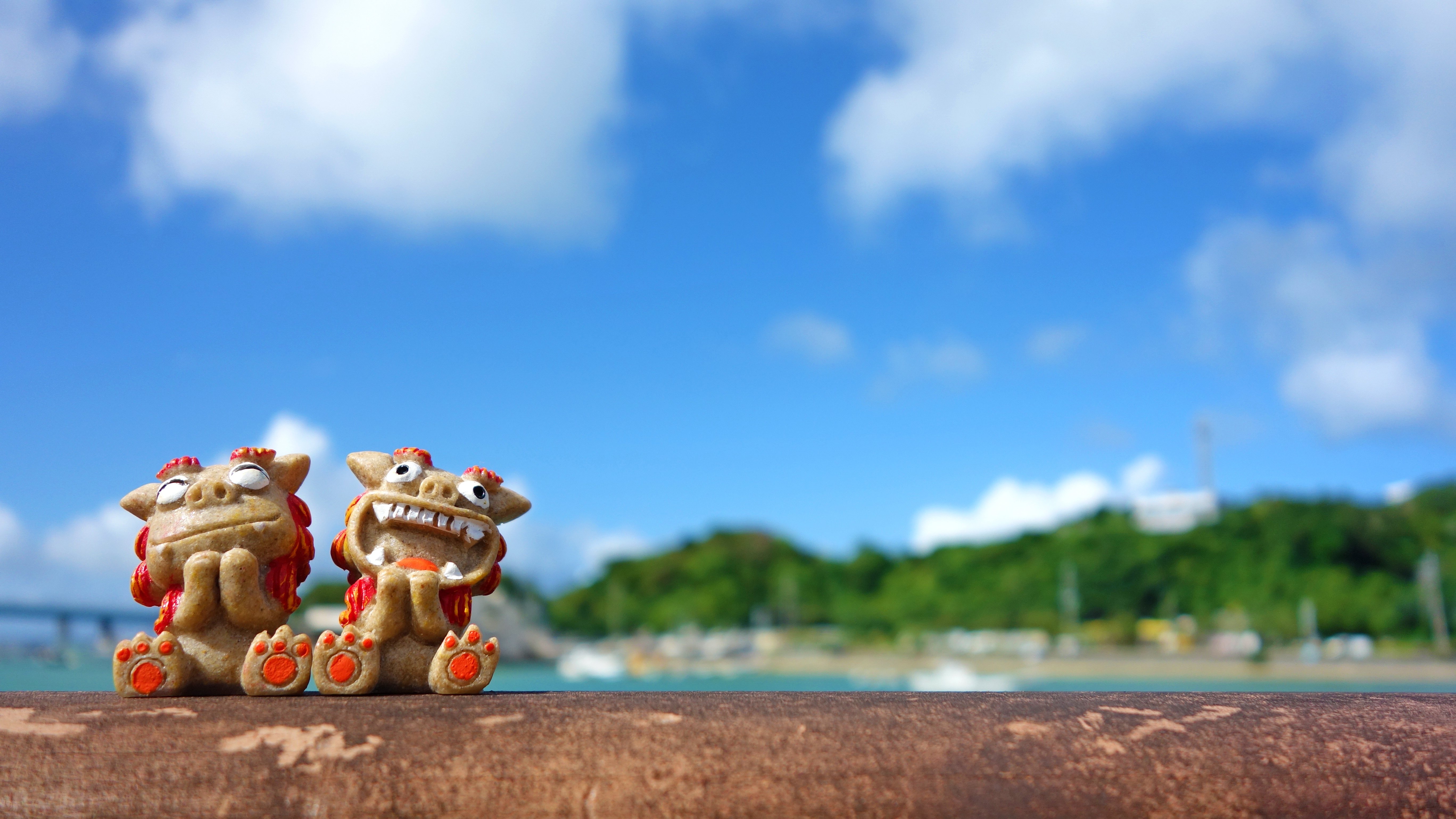 Okinawa Sea and Shisa Toguchi Port, Motobu Town, Okinawa Prefecture